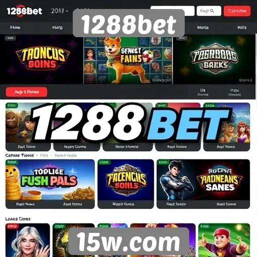 Diversidade de jogos disponíveis no 1288bet
